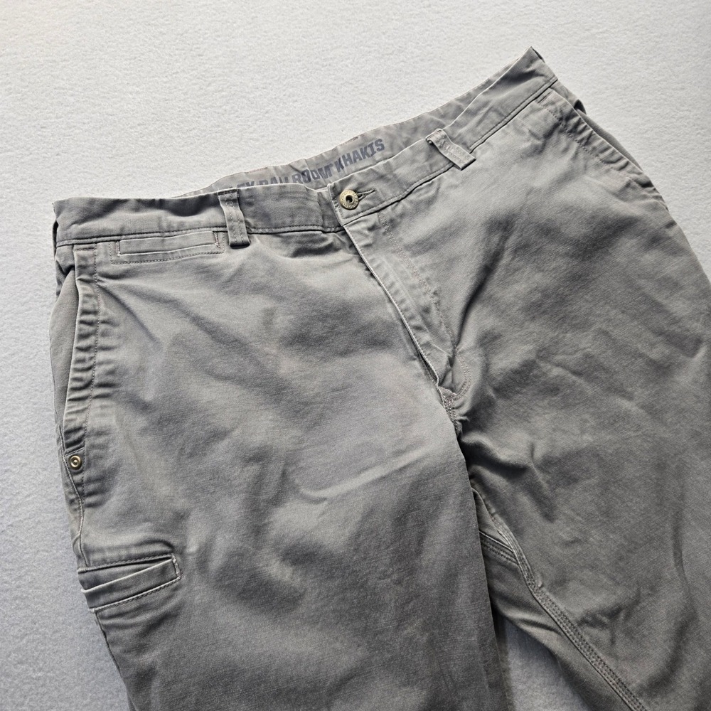 Duluth Trading Co Flex Ballroom‎ Khakis Mens 36x32 Gray Slim Fit Cotton Spandex